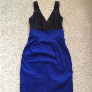 Express Black and Blue Fitted Dress 00